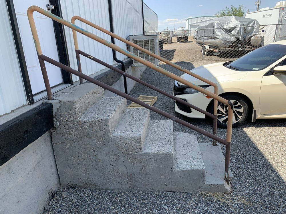 Steel stair handrail